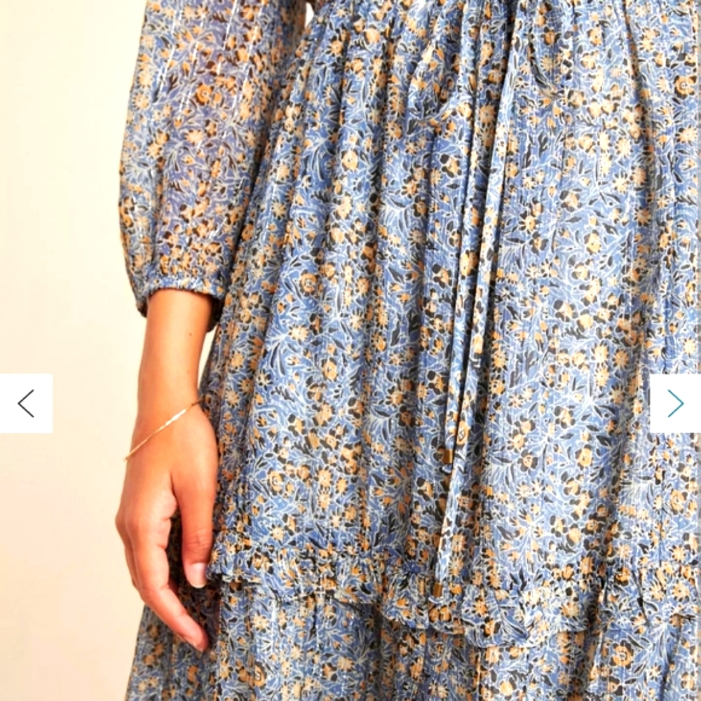 Anthropologe Dress Size 6 Peasant Off the Shoulder Midi Dress NWOT - Picture 12 of 12